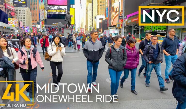 Onewheel Ride in NYC Midtown – 4K New York City Tour with Real City Sounds Onewheel Ride in NYC Midtown – 4K New York City Tour with Real City Sounds